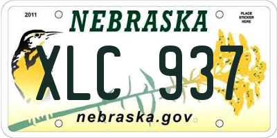 NE license plate XLC937