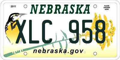 NE license plate XLC958