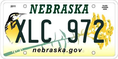 NE license plate XLC972