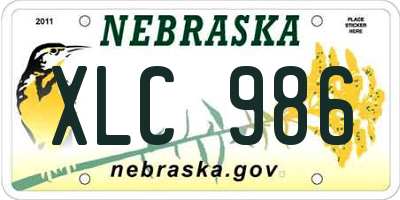 NE license plate XLC986