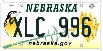 NE license plate XLC996