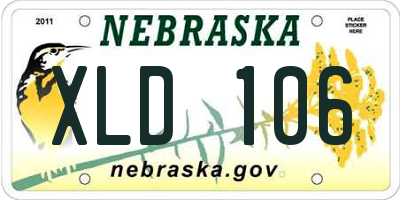 NE license plate XLD106