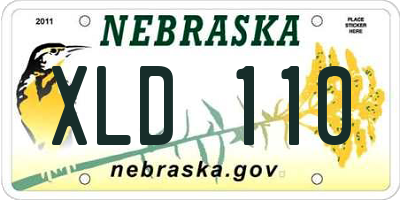 NE license plate XLD110