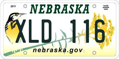 NE license plate XLD116
