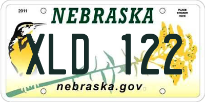 NE license plate XLD122