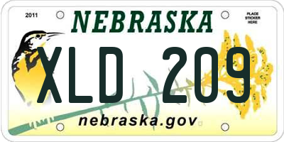 NE license plate XLD209