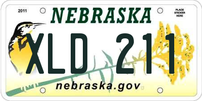 NE license plate XLD211