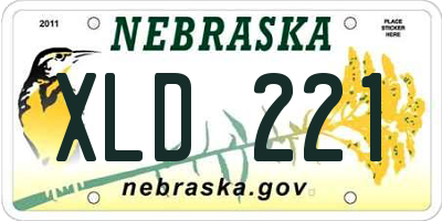 NE license plate XLD221