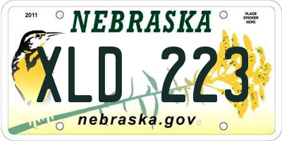 NE license plate XLD223