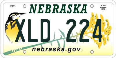 NE license plate XLD224