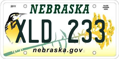 NE license plate XLD233