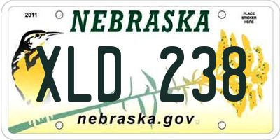 NE license plate XLD238