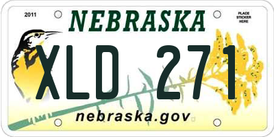 NE license plate XLD271
