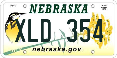 NE license plate XLD354