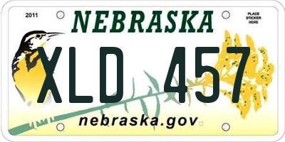 NE license plate XLD457