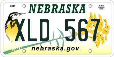 NE license plate XLD567