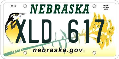 NE license plate XLD617