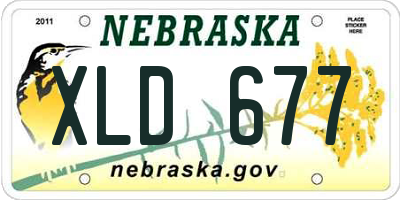 NE license plate XLD677