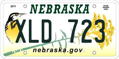 NE license plate XLD723