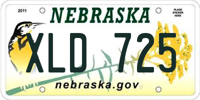 NE license plate XLD725