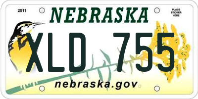 NE license plate XLD755
