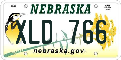 NE license plate XLD766