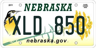 NE license plate XLD850