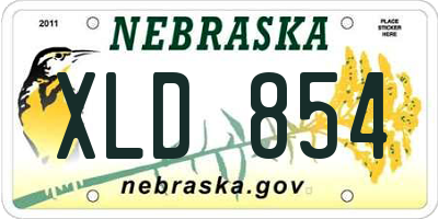 NE license plate XLD854