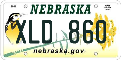 NE license plate XLD860