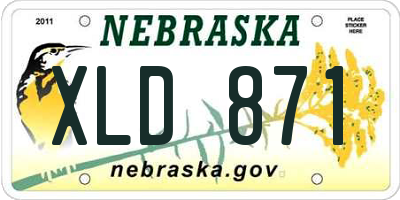 NE license plate XLD871