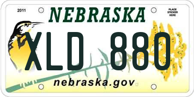 NE license plate XLD880