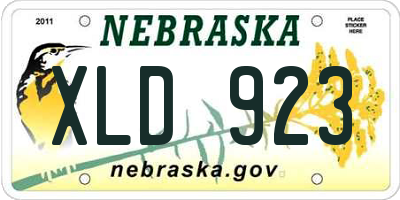 NE license plate XLD923