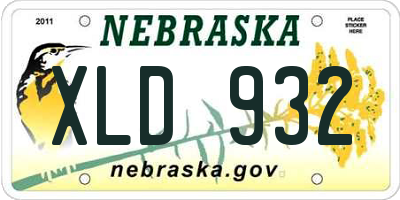 NE license plate XLD932