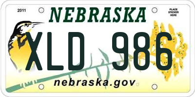 NE license plate XLD986