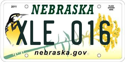 NE license plate XLE016