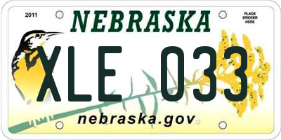 NE license plate XLE033