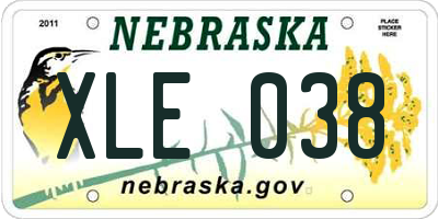 NE license plate XLE038