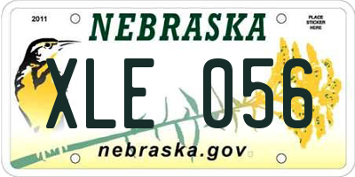 NE license plate XLE056