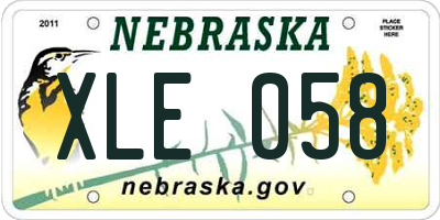NE license plate XLE058