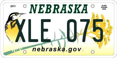 NE license plate XLE075