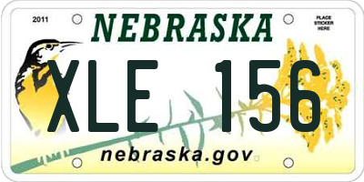 NE license plate XLE156