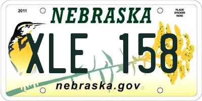 NE license plate XLE158
