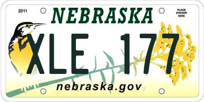 NE license plate XLE177