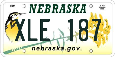 NE license plate XLE187