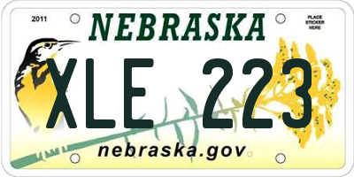 NE license plate XLE223