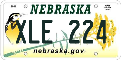 NE license plate XLE224