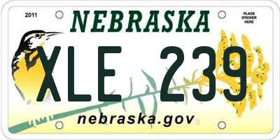 NE license plate XLE239