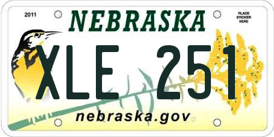 NE license plate XLE251