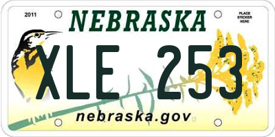NE license plate XLE253