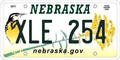 NE license plate XLE254